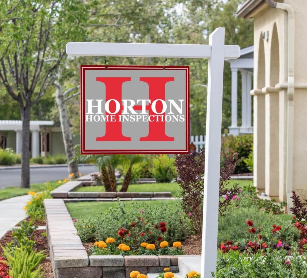 FB_IMG_1753555466410 (1) Horton Home Inspections yard sign in front of a landscaped home